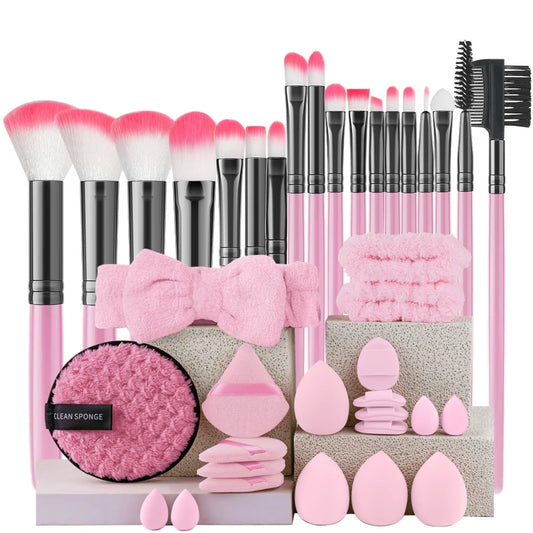 18-Piece Makeup Brush Set – Foundation, Eyeshadow & Blush Makeup Brush Set Peaceful Pleasures Health and Wellness PK18pcs-20PF