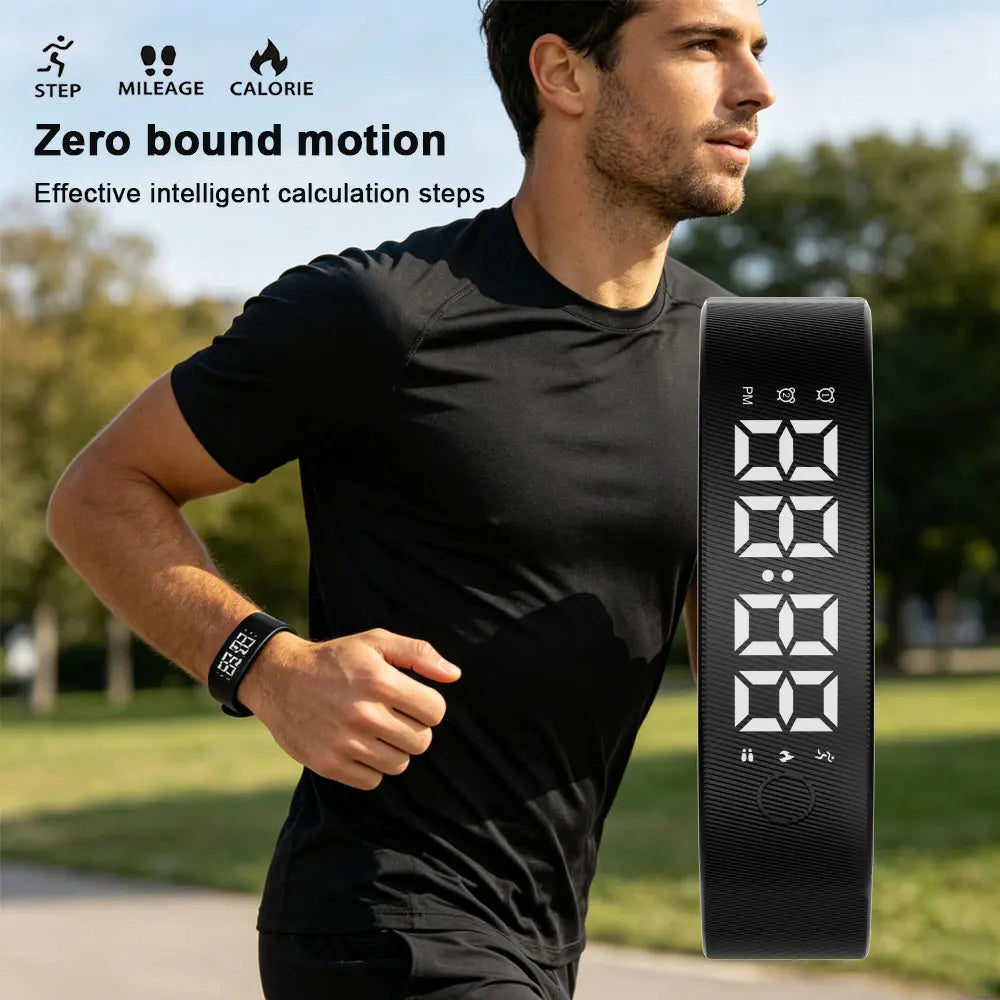 LED Digital Smart Wristbands Waterproof Smart Clock Smartband With Running Pedometer Monitor Smart Band Vibration Alarm Reminder Peaceful Pleasures Health and Wellness