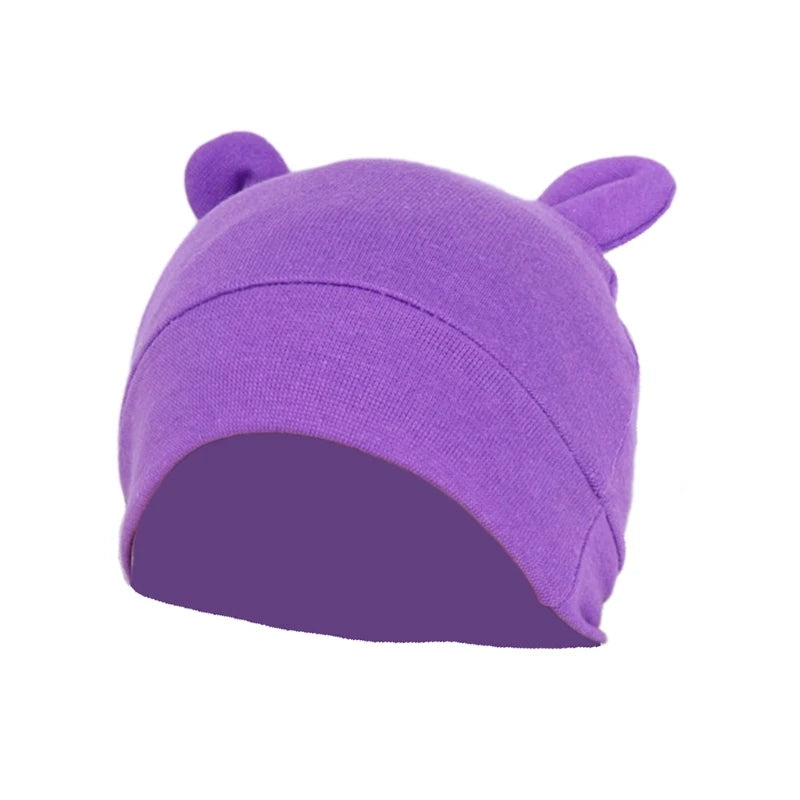 Infant Cotton Baby Bonnet Hospital Hat | Soft Solid Color 0-24M