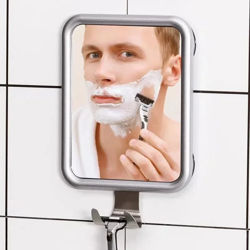 Anti-Fog Shower Mirror with Suction Cup & Shaver Holder