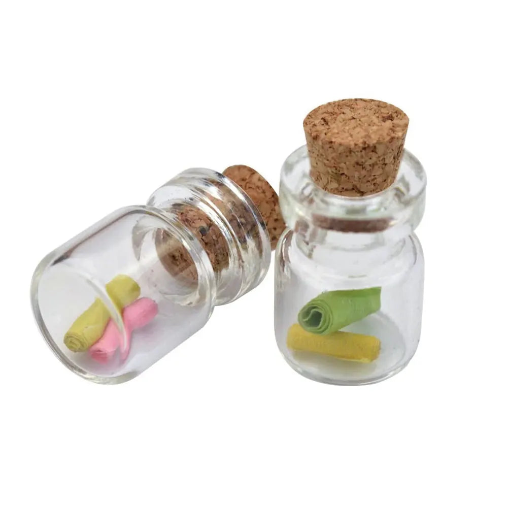 50pcs Mini Cork Glass Wish Bottles 1ml – DIY Craft Jar Set