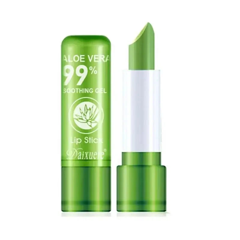 Aloe Vera Magic Color-Changing Lipstick Temperature-Activated, Long-Lasting Moisturizing Lip Balm Hydration Glossy Lips Make UP Peaceful Pleasures Health and Wellness B