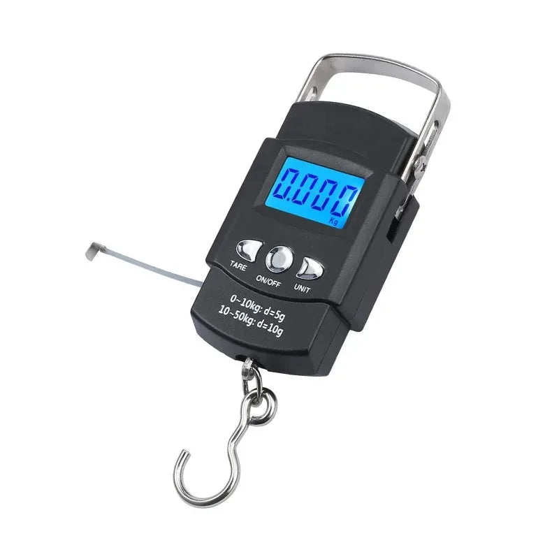 Portable Hanging Handheld Electronic Scale 50kg 10g LCD Display with 100cm Tape Measure for Travel Fishing Baggage Suitcase Peaceful Pleasures Health and Wellness