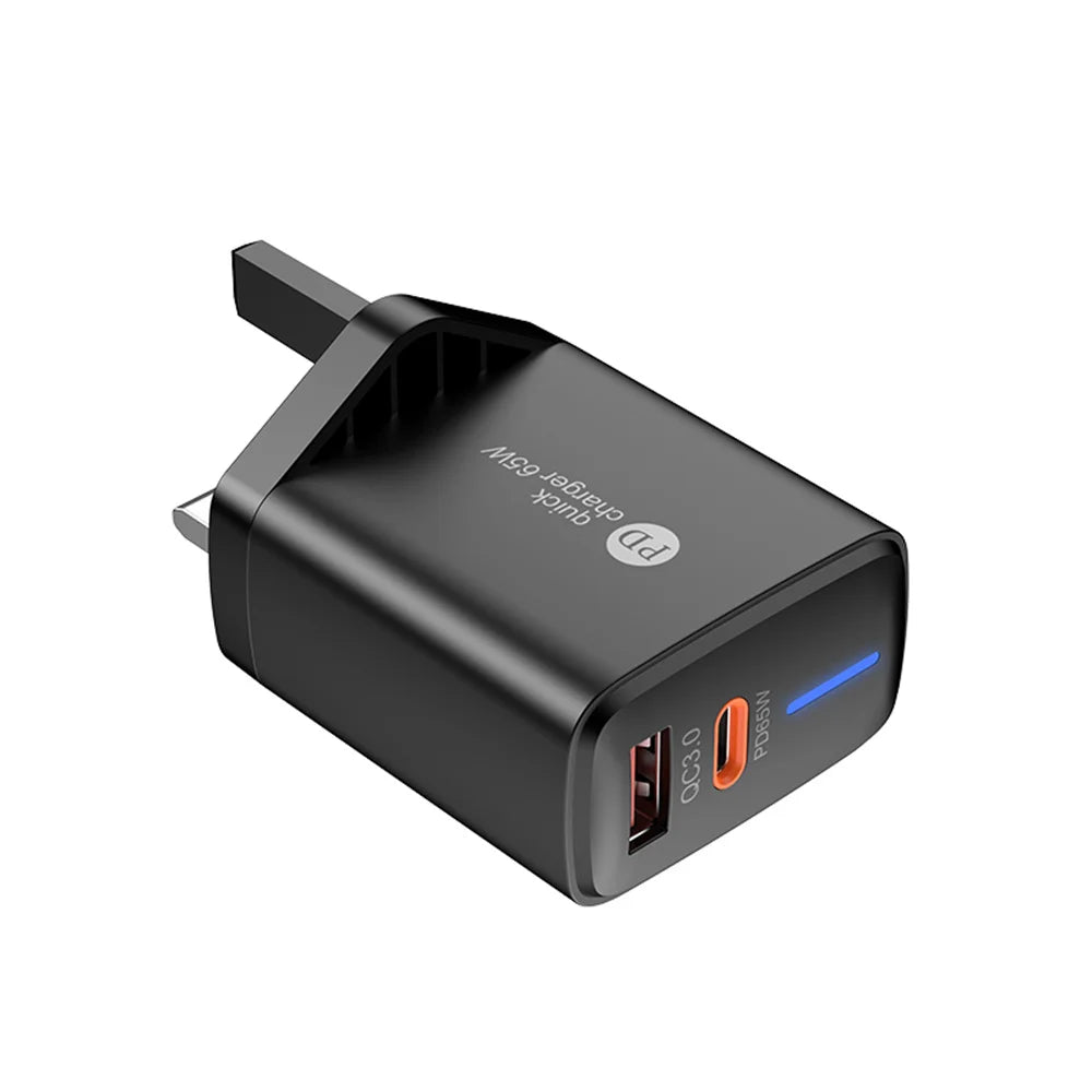 65W USB-C PD 3.0 Fast Charging Wall Adapter | Multi-Port