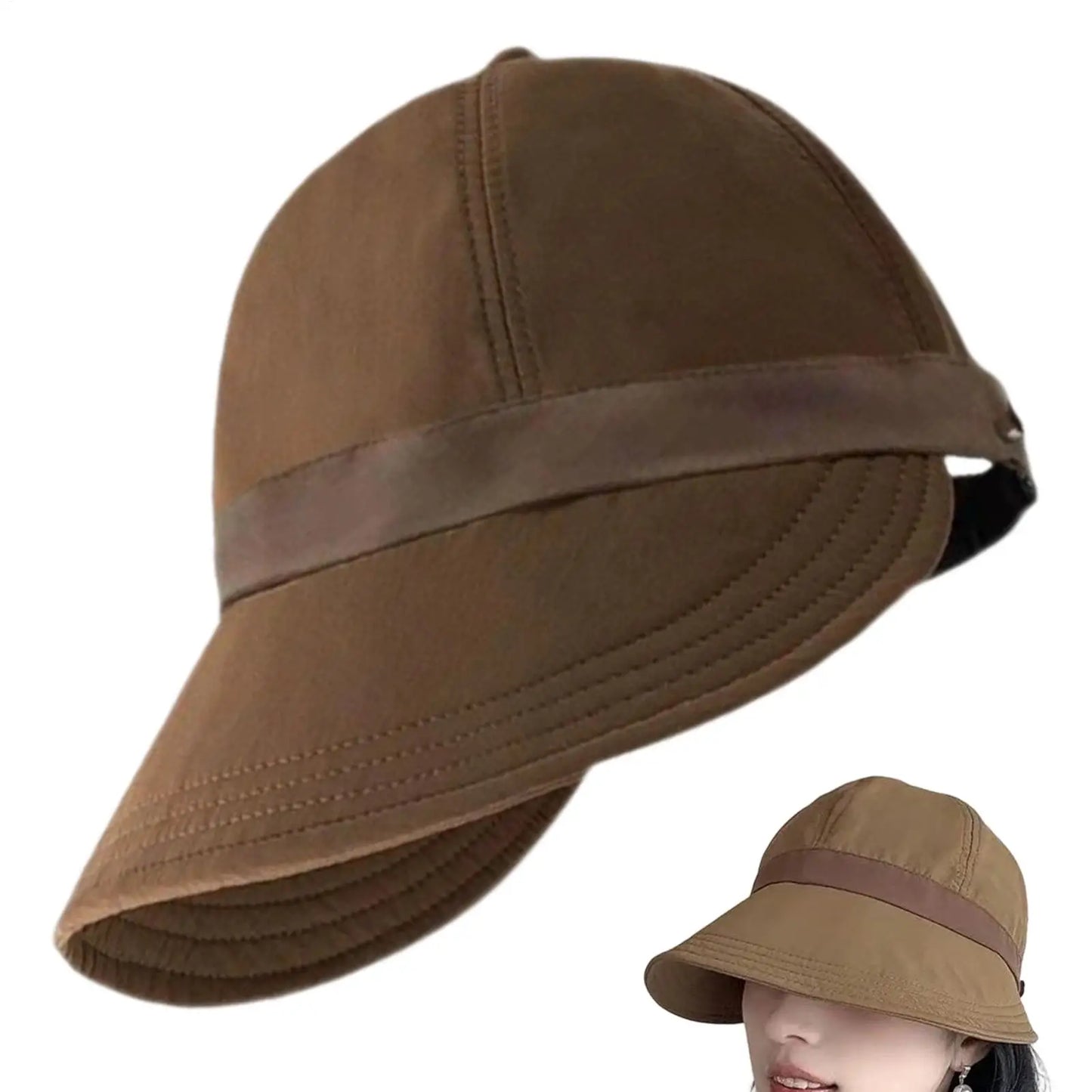 Wide Brim UV Sun Hat for Women – Adjustable Summer Visor Cap