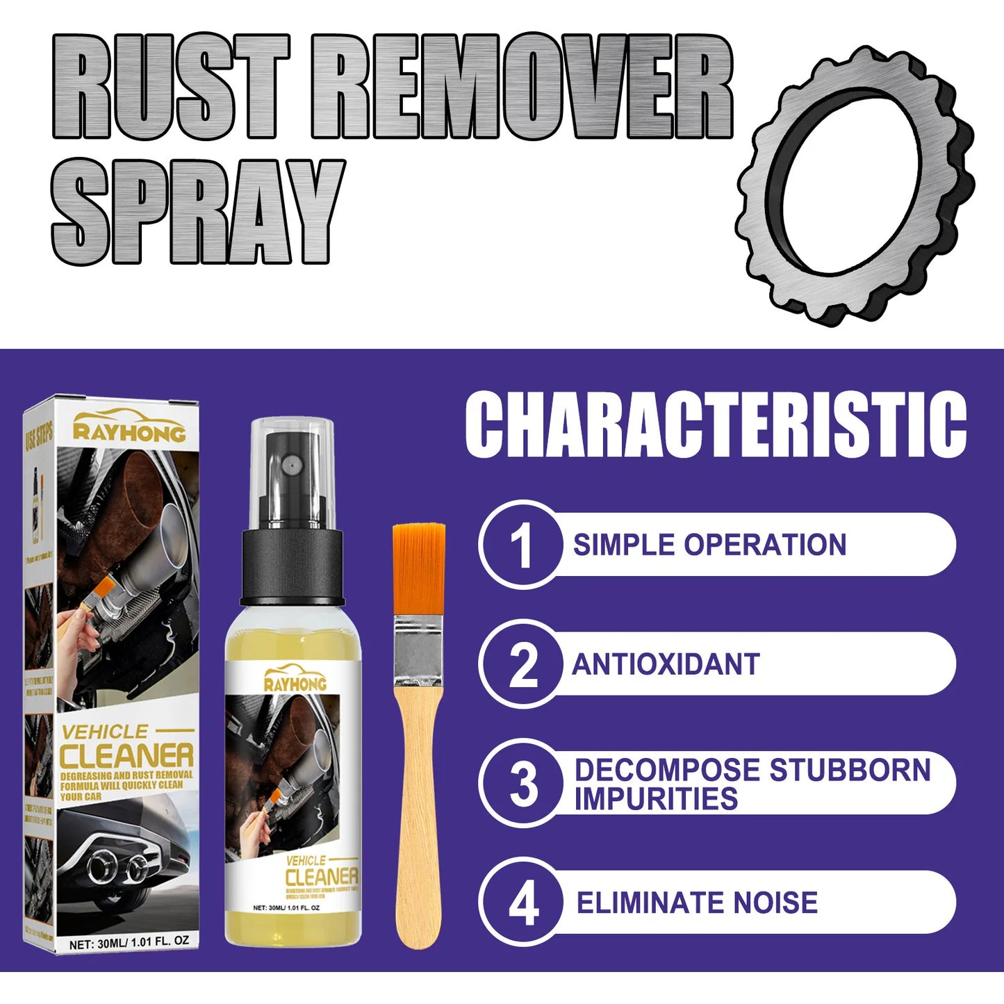 RayHong Car Rust Remover – Anti-Corrosion, Paint-Safe 30ml