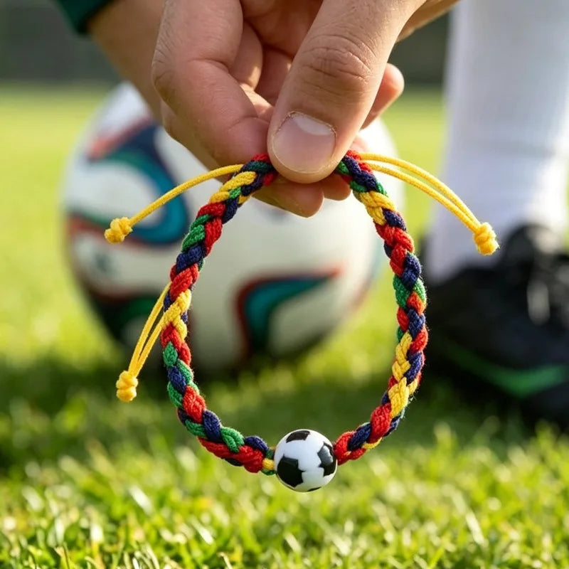 Colorful Woven Football Bracelet | Sports Fan Souvenir 1–8 Pcs