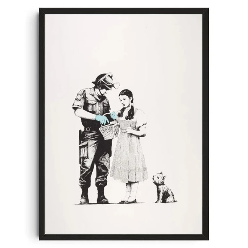 Graffiti Banksy Art Poster Banksy Image Series Printed Canvas Art Mural Used for Home Wall and Living Room Decoration, Framel Peaceful Pleasures Health and Wellness