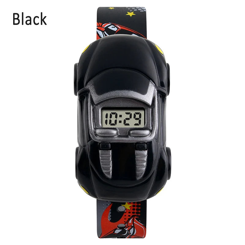2025 New Style LED Digital Children Sport Watch Cartoon Car Wristwatch Kids Casual Electronic Watches for Gift Peaceful Pleasures Health and Wellness