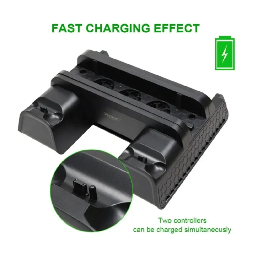 PS4 Pro Slim Cooling Stand Fan & Dual Controller Charging Dock