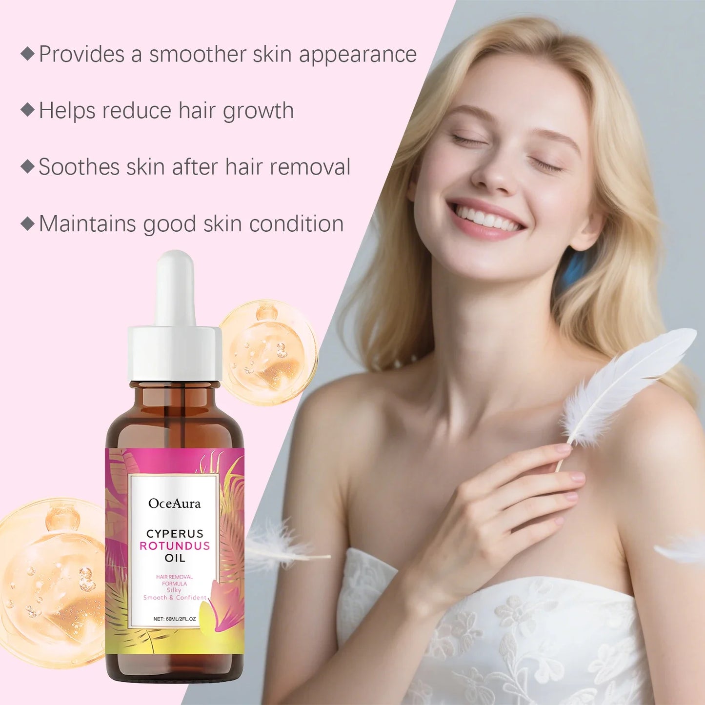 OceAura Cyperus Rotundus Hair Growth Inhibitor Oil 60ml