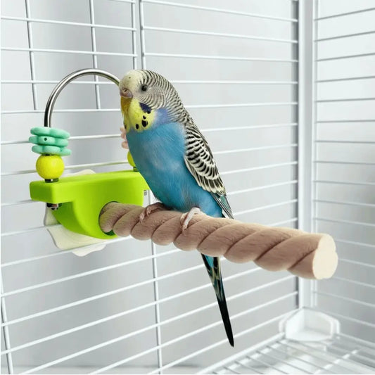 Natural Wood Bird Perch Stand – Non-Slip Paw & Beak Grinder Bird Perch Stand Oasis Select