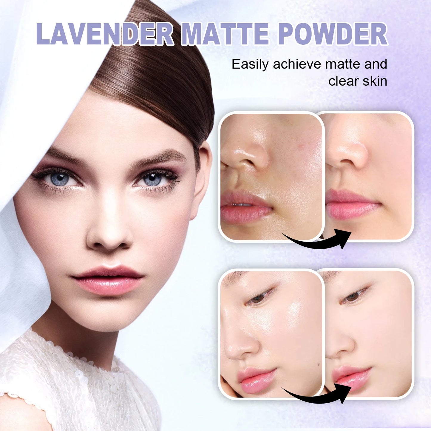 Lavender Matte Setting Powder – Oil Control & Waterproof, 10g