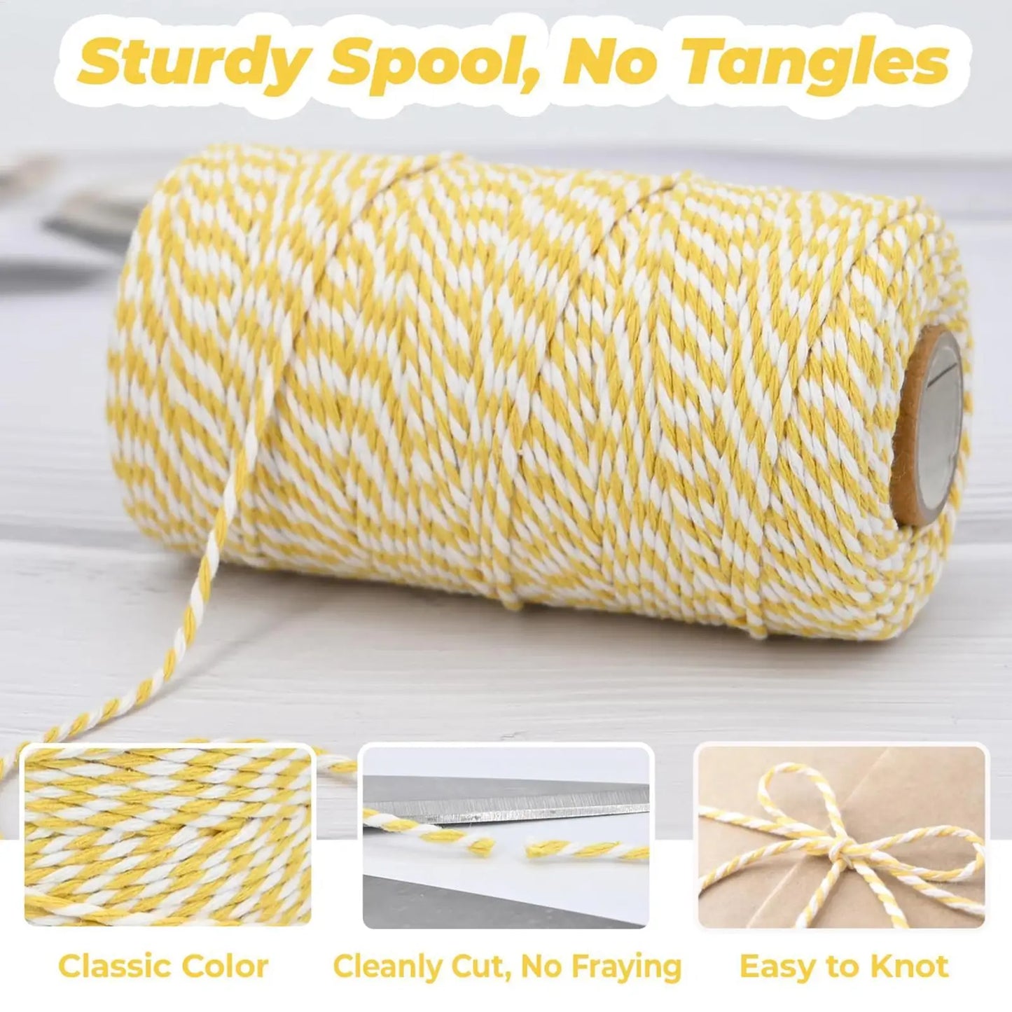 Natural Cotton Baking Twine 2mm x 328ft Kitchen String Rope