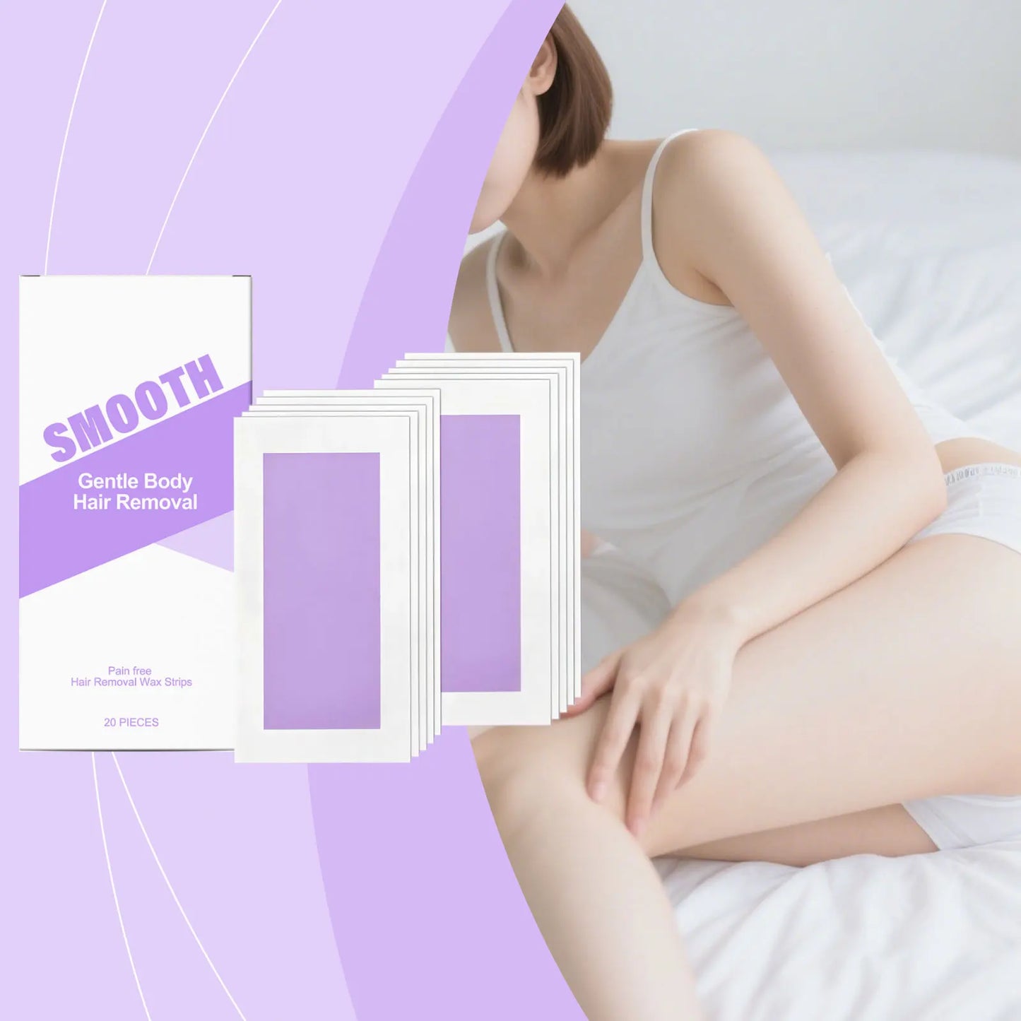 20-Pack Painless Depilatory Wax Strips – Body Hair Removal