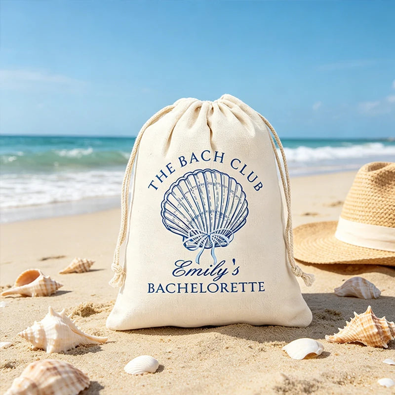 Personalized Bach Club Seashell Bags | Bachelorette Party Favor Party Favor Bags Peaceful Pleasures Health and Wellness