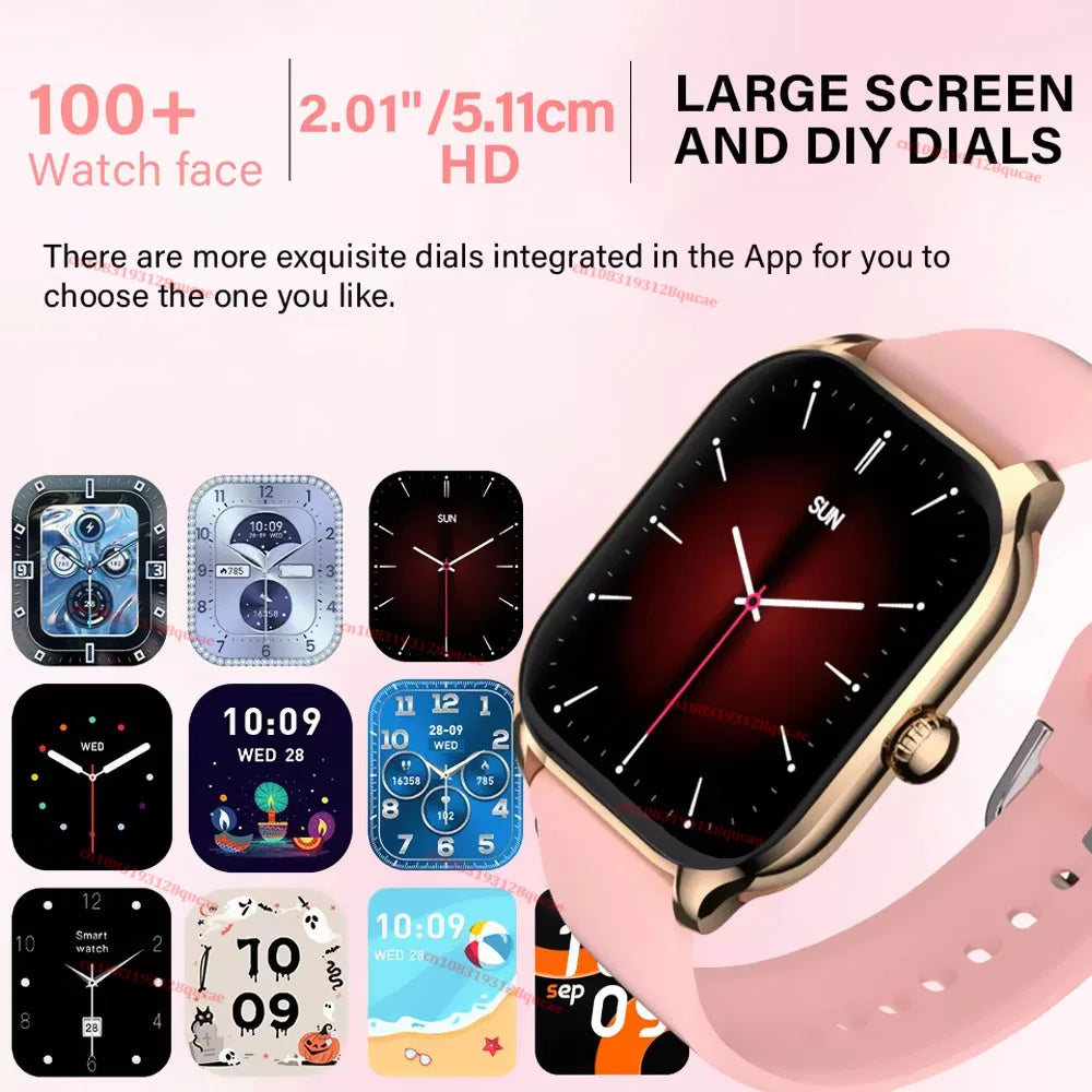 H9 Smart Watch Men Women Sports Fitness Tracker 2.01 HD Screen Bluetooth Talking Blood Pressure Smart Watch For Android IOS Ma27 Peaceful Pleasures Health and Wellness