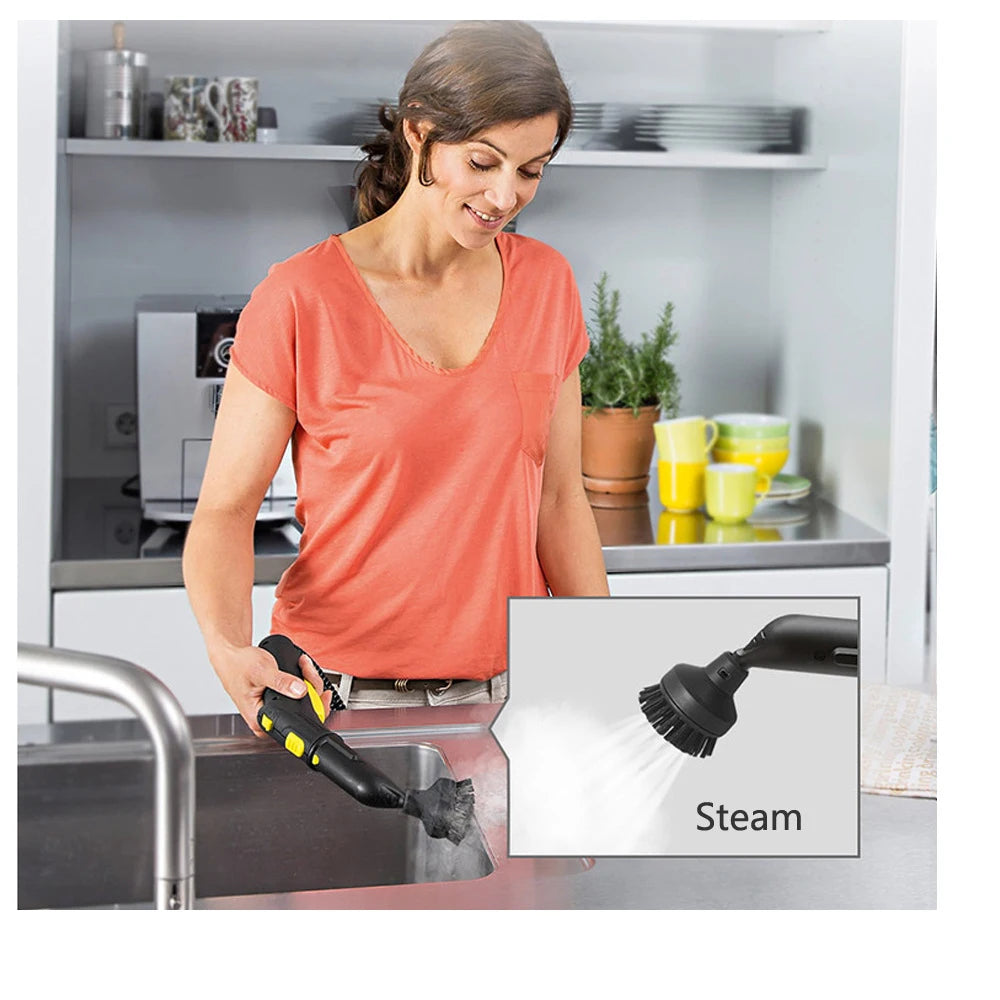 5-Pc Round Brush Set for Karcher SC1–SC7 Steam Cleaners