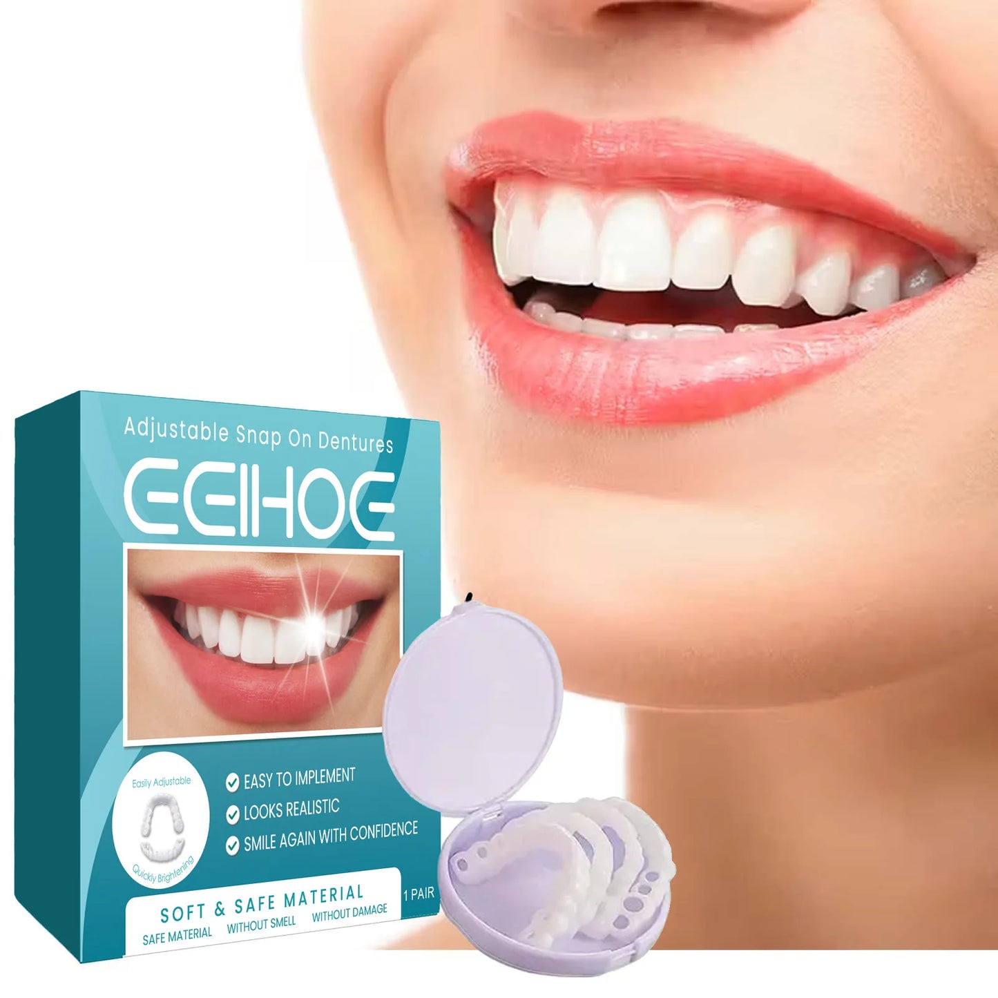 Snap-On Teeth Veneers | Temporary Whitening Tooth Cover