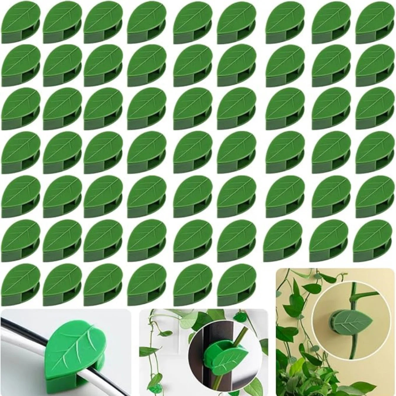 Self-Adhesive Plant Climbing Wall Clips – Leaf-Shaped Fixtures Plant Wall Clips Peaceful Pleasures Health and Wellness