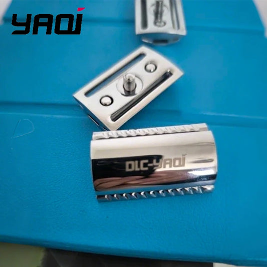 YAQI Chrome Color Scalloped Bar Double Edge Safety Razor Head for mens Peaceful Pleasures Health and Wellness