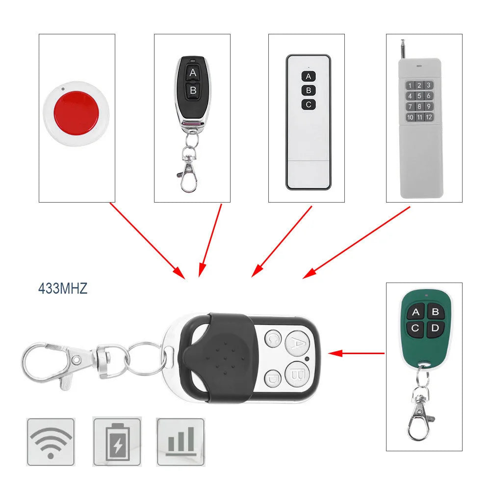 10/5pcs 433MHz Remote Control 4CH Car Key Garage Door Gate Opener Remote Control Duplicator Electronic Gate Control Duplicator Peaceful Pleasures Health and Wellness