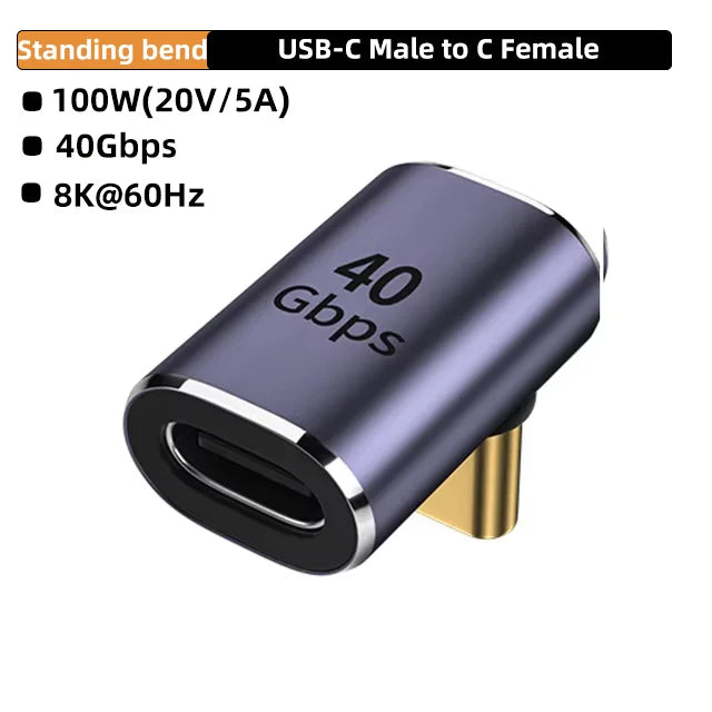 USB4 40Gbps 90° Type-C Adapter | 100W PD & 8K 60Hz