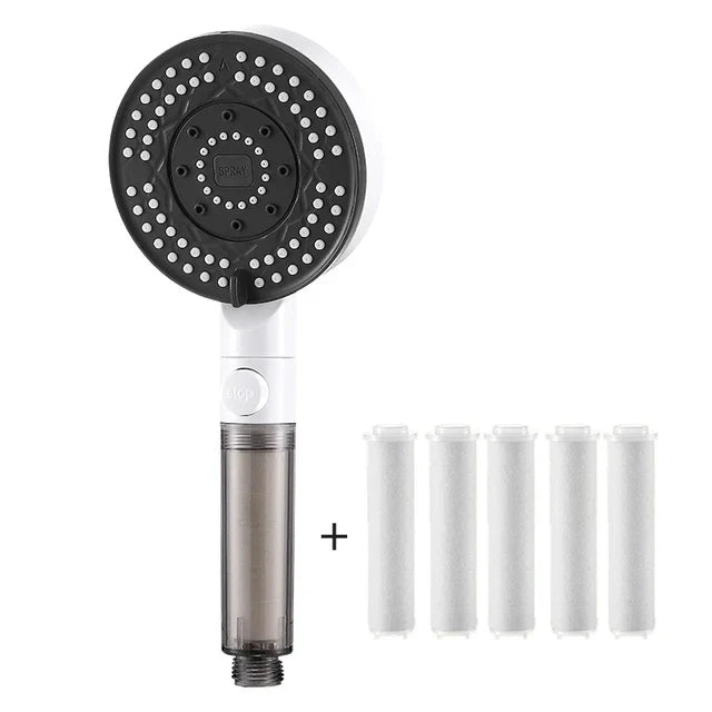 6-Mode High Pressure Filtered Shower Head Set | Anti-Limescale