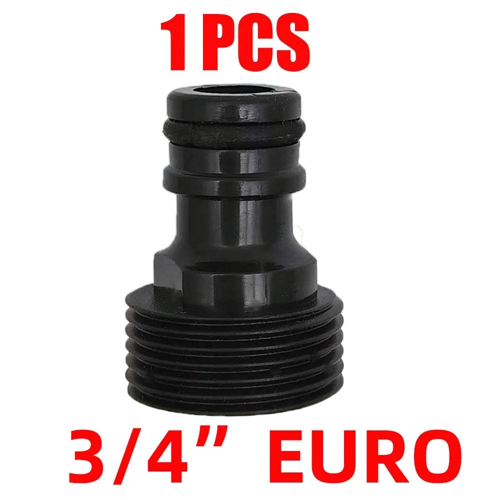 EURO USA 3/4 Inch Male Threaded Quick Connector Drip Irrigation Watering System Joint Nipple Tap Hose Adapter for Garden Tubing Peaceful Pleasures Health and Wellness A-1PCS-EURO