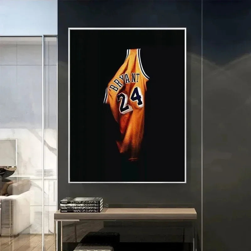 Basketball No. 24 Jersey Canvas Wall Art | Boys Room Decor