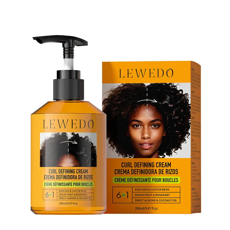 LEWEDO Black Castor Oil Curl Defining Cream 280ml | Anti-Frizz