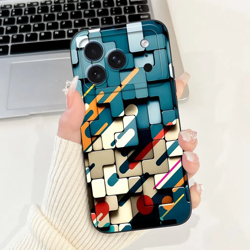 iPhone 17 Pro Silicone Case | Cute Kawaii Floral Painted Cover