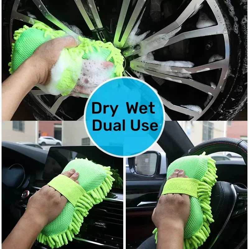 Microfiber Car Washer Sponge Cleaning Car Care Detailing Brushes Washing Towel Auto Gloves Styling Accessories Peaceful Pleasures Health and Wellness