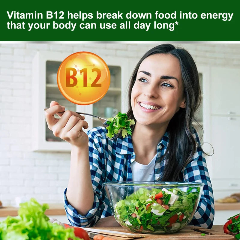 Organic Vitamin B12 Capsules 1000mcg – Energy, Brain & Nerve Support Peaceful Pleasures Health and Wellness