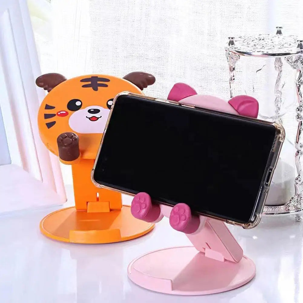 Cute 3D Animal Silicone Phone Stand | Foldable Desk Holder Phone Stand Peaceful Pleasures Health and Wellness