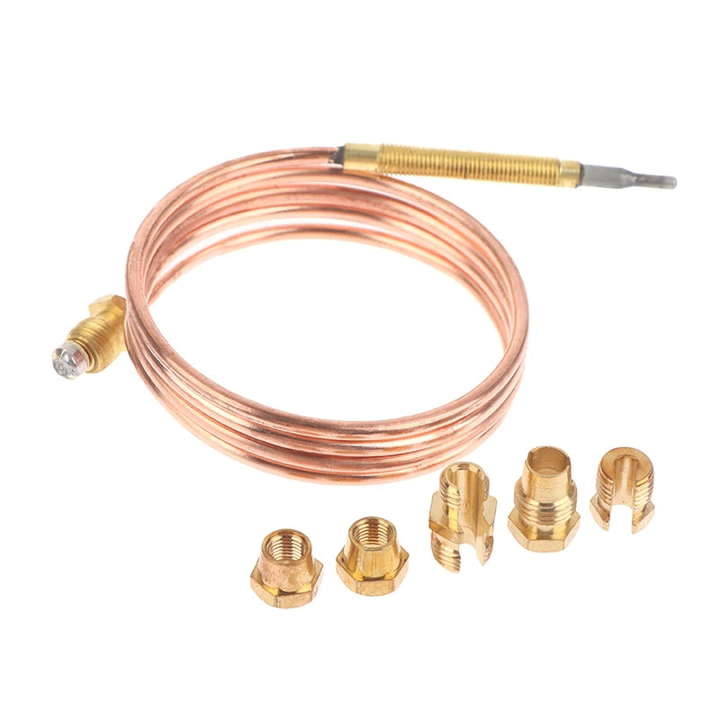 Universal 3.0mv Gas Stove Thermocouple With 5 Nuts Heating Gas Burner Replace Thermocouple Adaptor Gas Stove Parts Replacement Peaceful Pleasures Health and Wellness