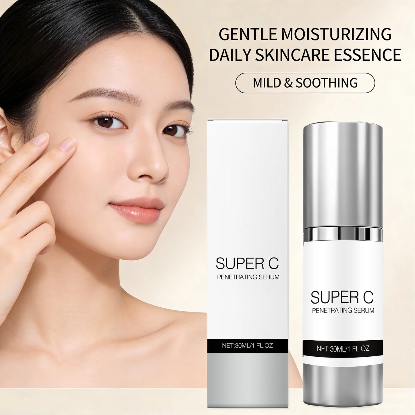 Vitamin C Serum Brighten Skin Tone Improve Dullness Skin Lifting Firming Fade Fine Lines Whitening Nourishing Skin Care Products Peaceful Pleasures Health and Wellness