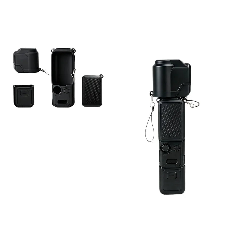 Silicone Cases Lens Cases Screen Cases For DJI Pocket 4 Shock-Resistant And Drop-Proof Dust-Proof To Protect Your Camera Peaceful Pleasures Health and Wellness Black