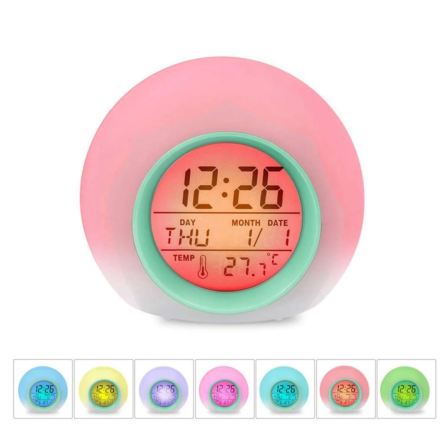 A36T-2X Kids Alarm Clock - Wake Up Light Digital Clock With 7 Colors Changing, Press Control And Snooze Function For Bedrooms Peaceful Pleasures Health and Wellness