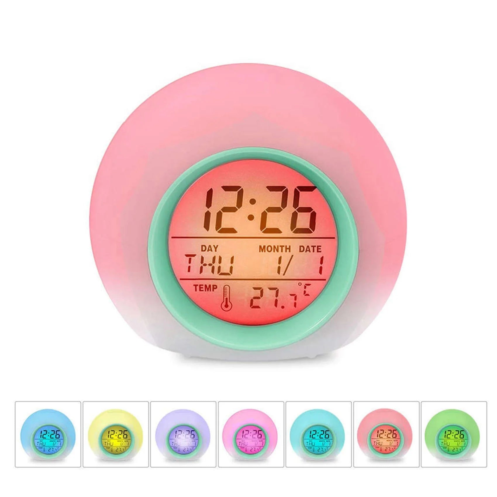 A36T-2X Kids Alarm Clock - Wake Up Light Digital Clock With 7 Colors Changing, Press Control And Snooze Function For Bedrooms Peaceful Pleasures Health and Wellness