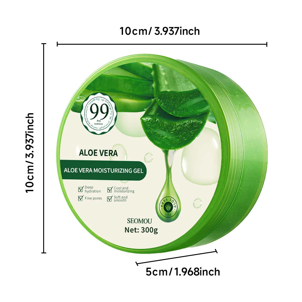 "Pure Aloe Vera Gel (300G) - 99% Natural for Face, Hair & Body, Sunburn Relief & Hydration, Non-Sticky" Peaceful Pleasures Health and Wellness