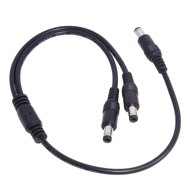 New 1 Male To 2 Male Connector 5.5mm*2.1mm Male To Male Plug DC Power Splitter Cable CCTV LED Strip Light Power Supply Adapter Peaceful Pleasures Health and Wellness