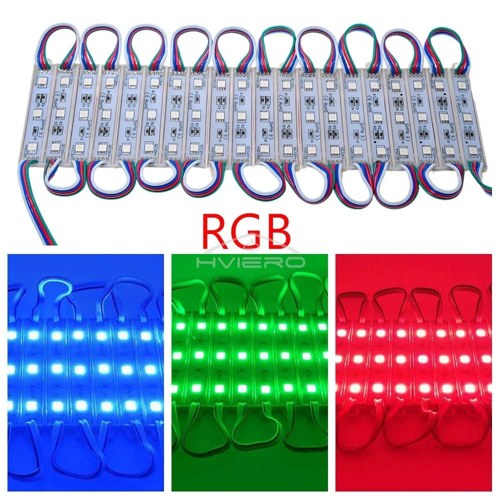 20-Pack 5050 RGB LED Modules 12V IP65 Waterproof | SMD Lights