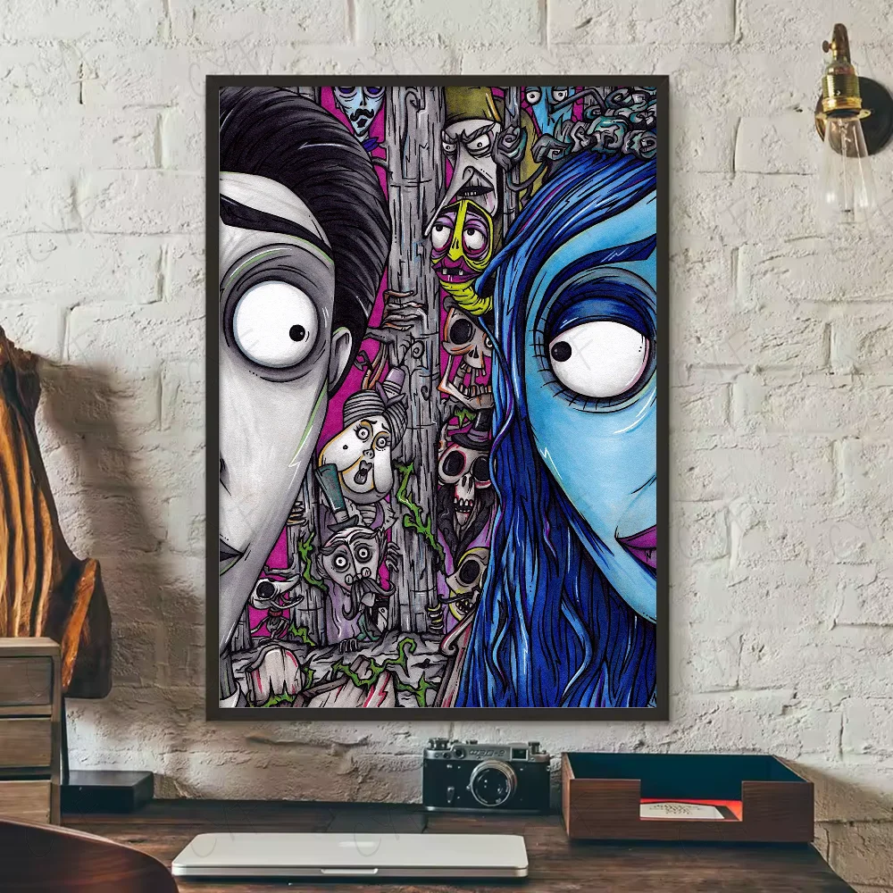 Corpse Bride Cartoon Poster – HD Waterproof PVC Wall Art Decor Wall Art Poster Peaceful Pleasures Health and Wellness z16 40X50cmNoframe