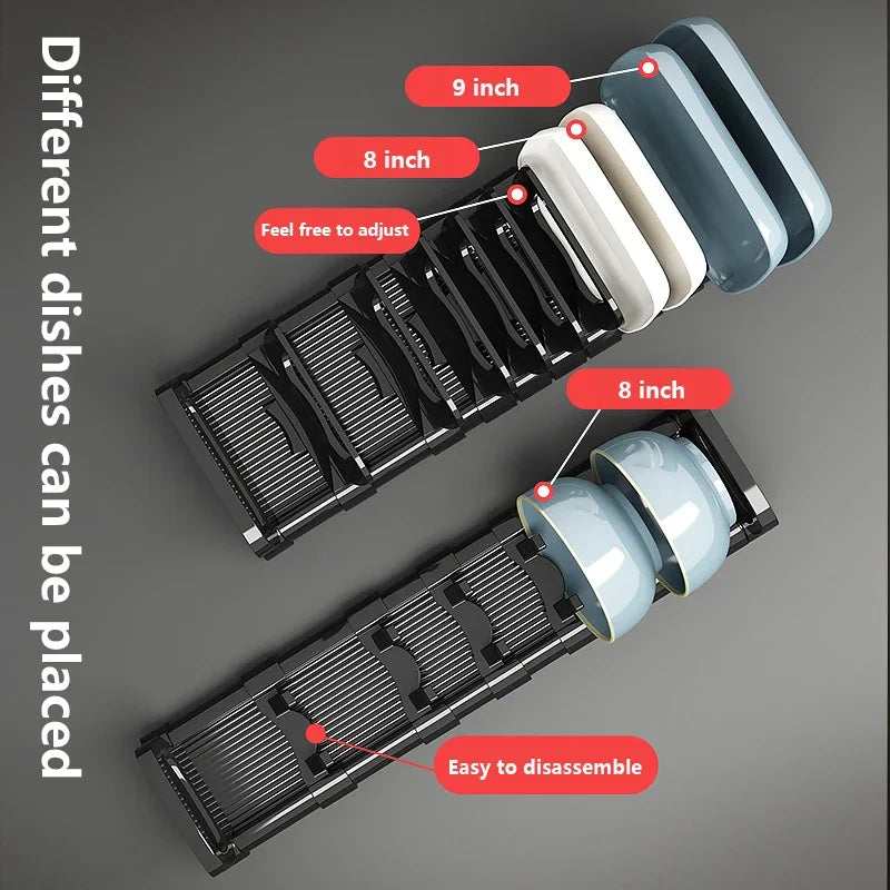 Kitchen Cabinet Dish Storage Rack Drawer Built-in Dish Drain Rack Plate Divider Storage Rack Kitchen Accessories Organizer Peaceful Pleasures Health and Wellness