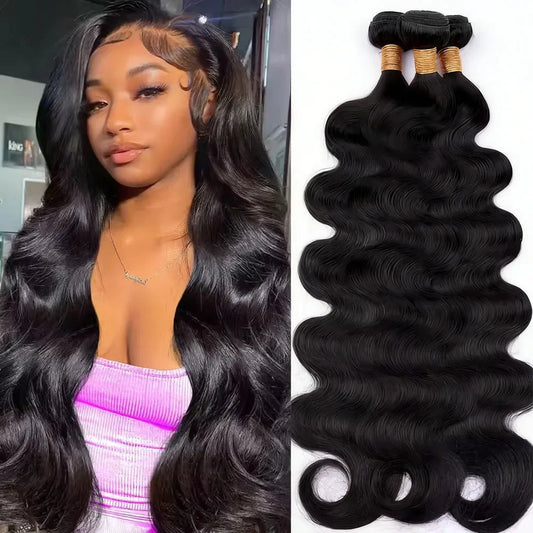42" Body Wave Brazilian Virgin Hair Bundles | Natural Black 12A Human Hair Extensions Oasis Select Natural Color 10inches Remy Hair|United States