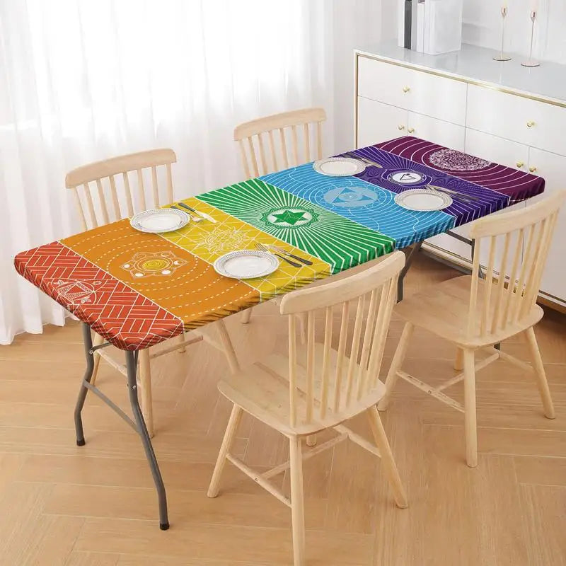 Geometric Fitted Picnic Table Cover | Windproof & Wipeable