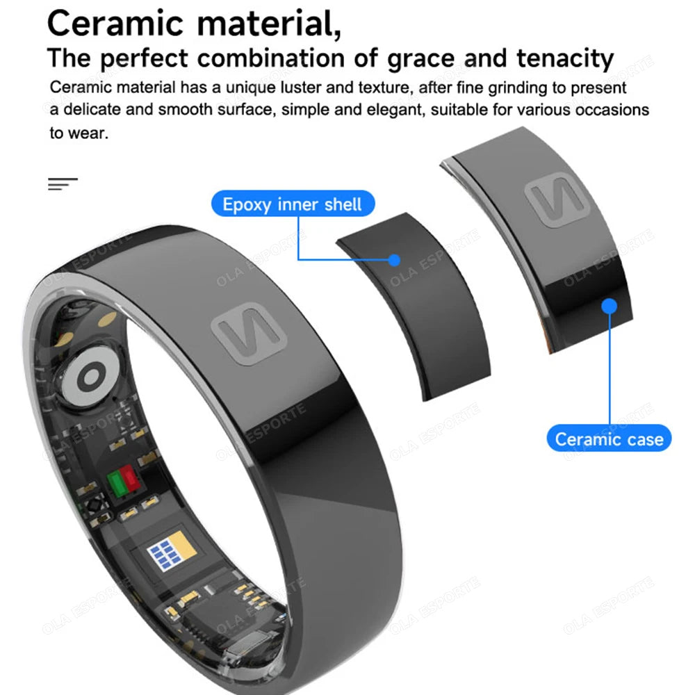 NFC Ceramic Smart Ring | Sleep, Heart Rate & Fitness Tracker