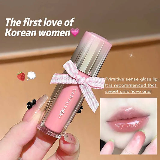 Cappuvini Strawberry Lip Gloss | Glass Mirror Shine Lip Tint Lip Gloss Peaceful Pleasures Health and Wellness