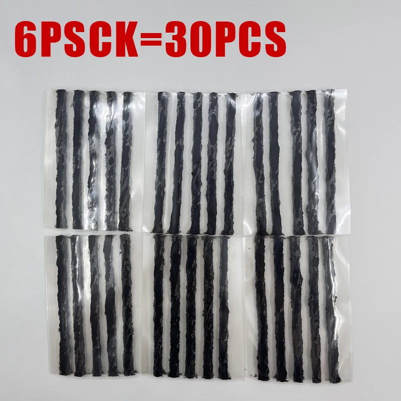6mm Tubeless Tire Repair Strips 50pcs | Car & Motorcycle Plug Kit